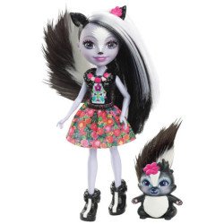Lėlė Enchantimals Skunkiukė Segė su gyvūnėliu
