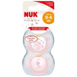 NUK Latekso Čiulptukai Rausvi 0-6 mėn. 2 vnt.