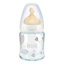 NUK Stiklinis Buteliukas 120ml su Latekso Čiulptuku